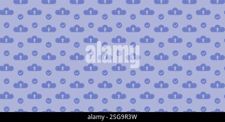 Patterns of locks and checks on a soft blue background create a calming visual effect Stock Vector