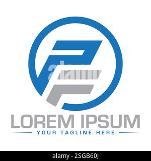 PF Letter Logo Design Stock Vector