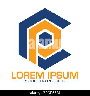 PC Letter Logo Design Stock Vector