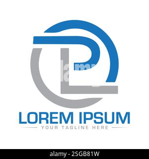 PL Letter Logo Design Stock Vector