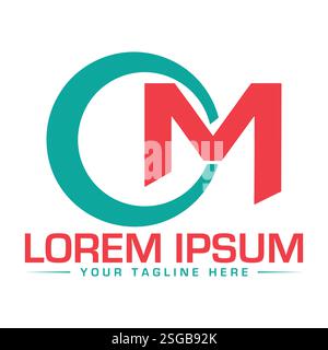 OM Letter Logo Design Stock Vector