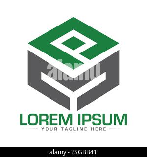 PM Letter Logo Design Stock Vector