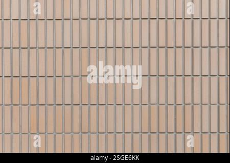 Vertical tiles wall beige ceramic clay with copy space Stock Photo