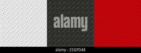 White, black and red 3D background set Stock Vector