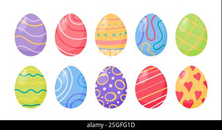 Colorful easter eggs collection. Stock Vector