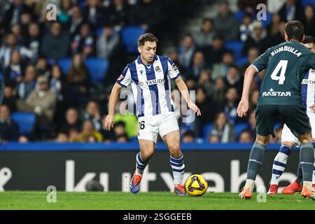 Jon Ander Olasagasti of Real Sociedad celebrates after scoring goal during the LaLiga EA Sports