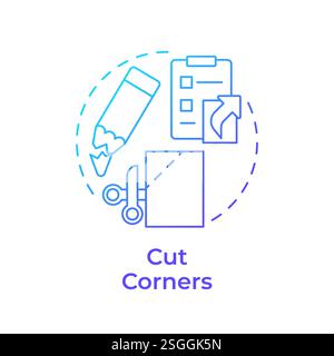 Cut corners blue gradient concept icon Stock Vector