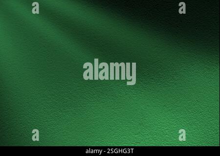 Green light rays on dark green background. Abstract green light background. St Patrick's Day banner design. Stock Photo