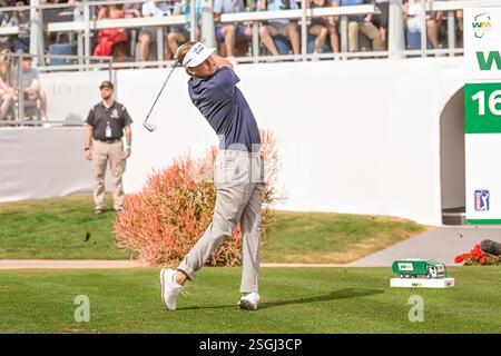 Keith Mitchell tees off on the third hole during the WM Phoenix Open
