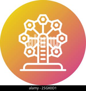 Ferris Wheel Vector Icon Design Illustration Stock Vector