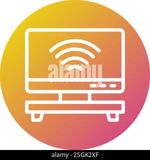 Smart TV Vector Icon Design Illustration Stock Vector