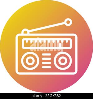 Radio Vector Icon Design Illustration Stock Vector