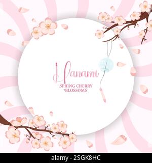 桜�Ķ�テキストボード Stock Vector
