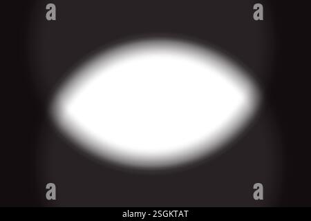 Bright elliptical shape. White glowing highlight. Dark gradient background. Vector bright contrast. Stock Vector