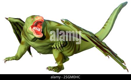3D rendering of a fantasy dragon isolated on white background Stock ...