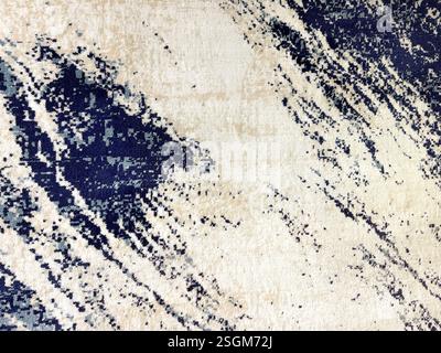 Custom random pattern carpet flooring. Carpet flooring for luxurious hotel floor finishes. Shades of blue, light blue, pale blue and beige white color Stock Photo