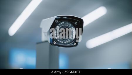 Modern Airport Security System: Close Up of Installed Surveillance ...