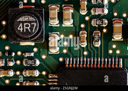 Components of an hard disk drive. Stock Photo