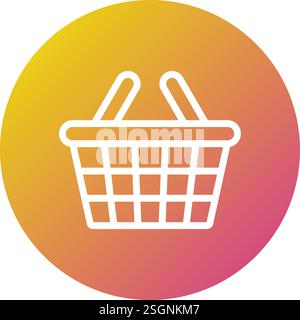 Picnic Basket Vector Icon Design Illustration Stock Vector