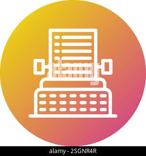 Typewriter Vector Icon Design Illustration Stock Vector