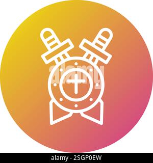 Shield with sword Vector Icon Design Illustration Stock Vector