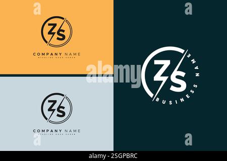 Vector Template for Initial Letter ZS Logo - Elegant Monogram Logo for Alphabet Z and S Stock Vector
