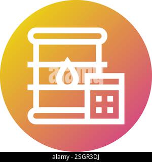 Fuel Calculation Vector Icon Design Illustration Stock Vector
