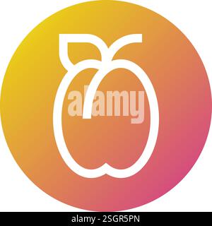 Plum Vector Icon Design Illustration Stock Vector
