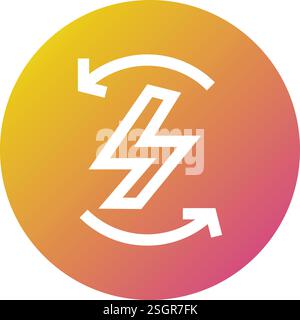 Electricity Recycling Vector Icon Design Illustration Stock Vector