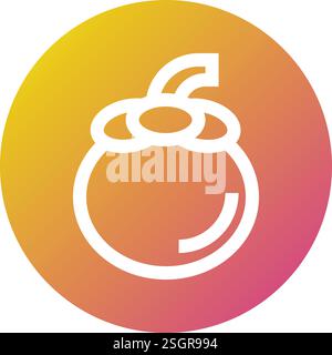 Mangosteen Vector Icon Design Illustration Stock Vector