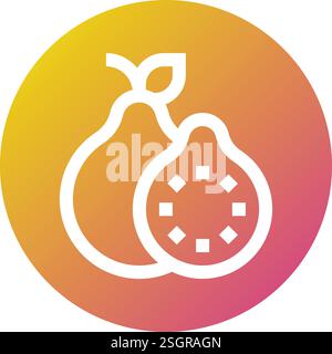 Guava Vector Icon Design Illustration Stock Vector
