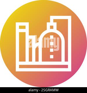 Oil Factory Vector Icon Design Illustration Stock Vector