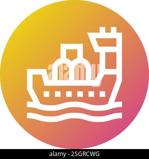 Drilling Boat Vector Icon Design Illustration Stock Vector