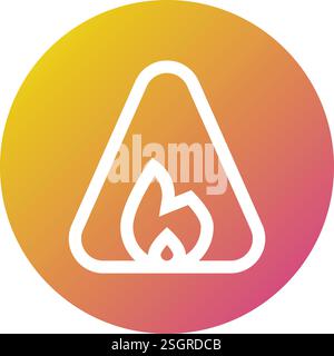 Fire Warning Vector Icon Design Illustration Stock Vector