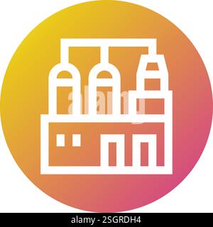 Gas Refinery Vector Icon Design Illustration Stock Vector