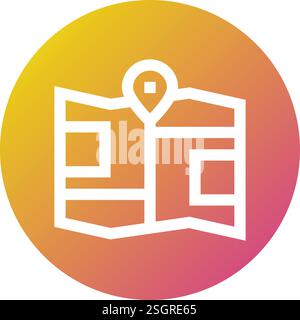 Tri Folded Map Vector Icon Design Illustration Stock Vector