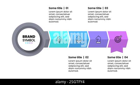Infographic template with icons and 4 options or steps. Key. Can be used for workflow layout, diagram, banner, webdesign. Vector illustration Stock Vector