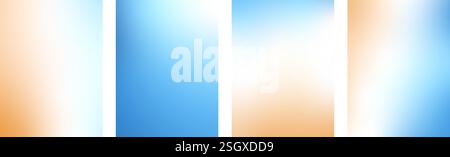 Blur beach gradient background . Gradation blue and orange beige background. Abstract backdrop sea water and sand. Ocean exotic wave. Vector tropical Stock Vector