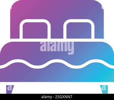 Double bed Vector Icon Design Illustration Stock Vector