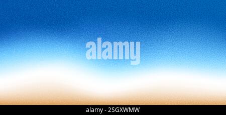 Blur beach gradient. Gradation blue and orange beige background with noise. Grainy abstract backdrop sea water and sand. Ocean wave. Vector tropical s Stock Vector
