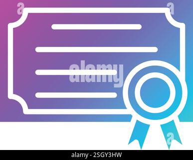 Certificate Vector Icon Design Illustration Stock Vector