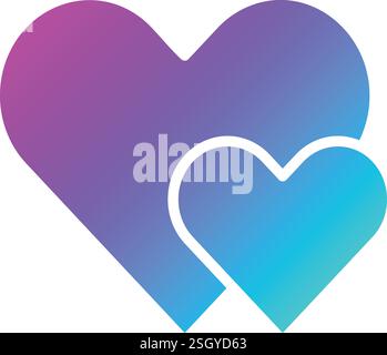 Two hearts Vector Icon Design Illustration Stock Vector