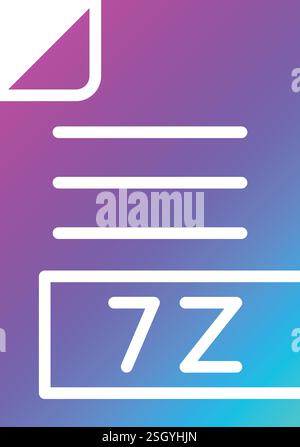 7Z Vector Icon Design Illustration Stock Vector