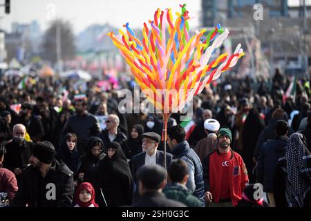 Tehran, Iran. 10th Feb, 2025. People participate in a rally to