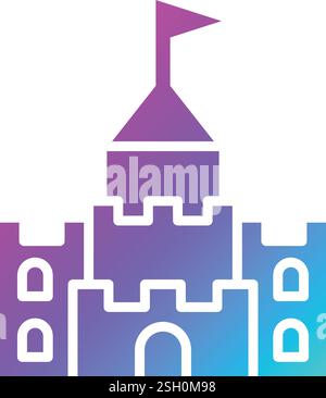 Sand castle Vector Icon Design Illustration Stock Vector