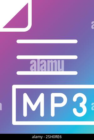 MP3 Vector Icon Design Illustration Stock Vector