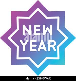 New Year Vector Icon Design Illustration Stock Vector