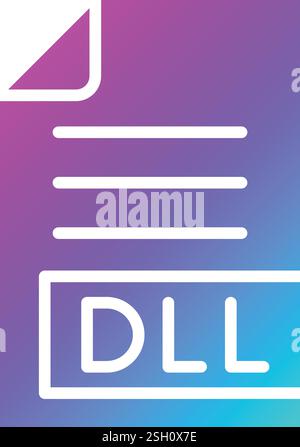 DLL Vector Icon Design Illustration Stock Vector