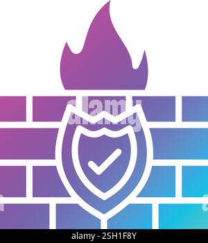 Firewall Vector Icon Design Illustration Stock Vector