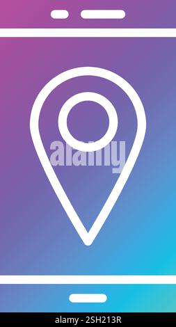 Mobile location Vector Icon Design Illustration Stock Vector